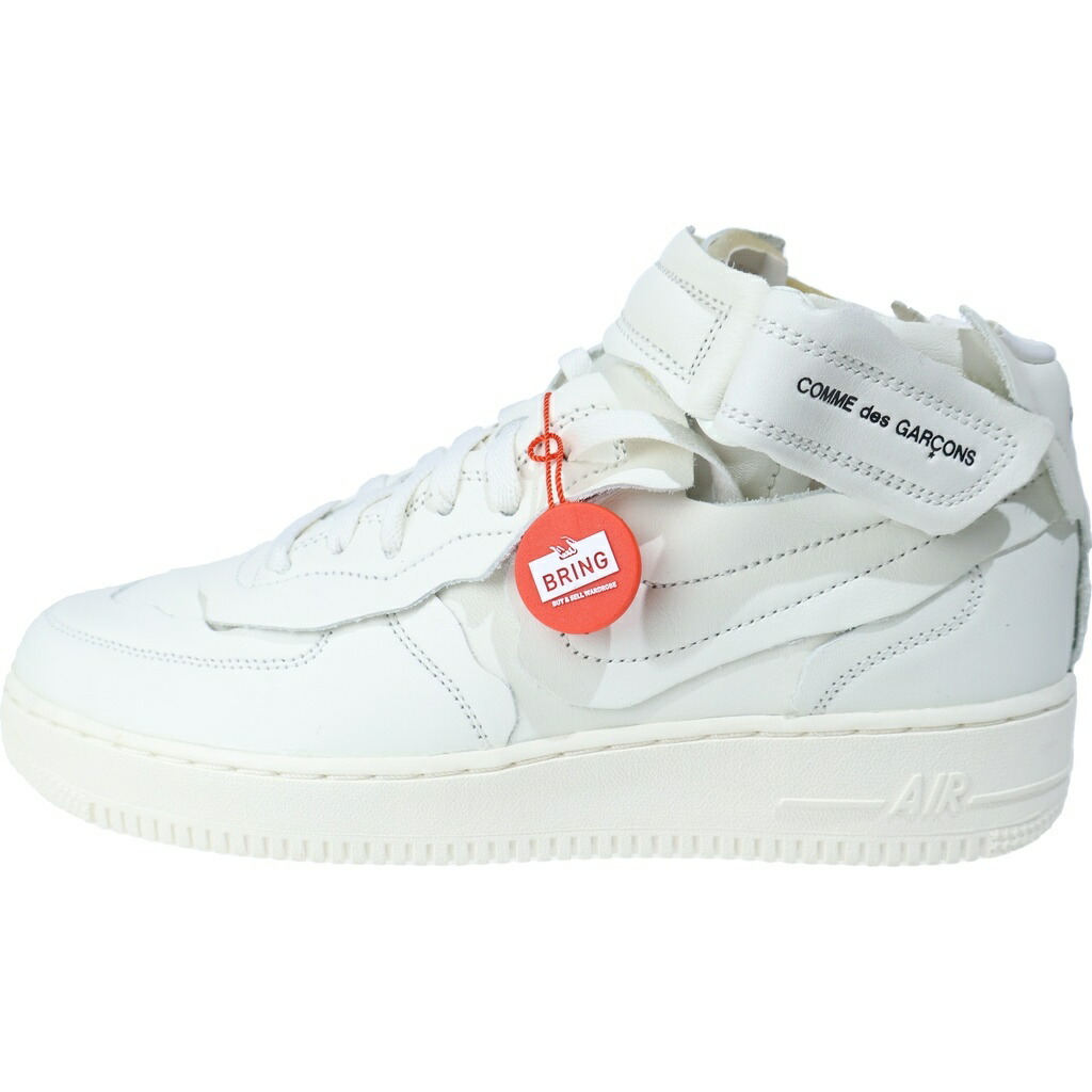 NIKE(ナイキ) 大いさ:27.5糎 ×COMME des GARCONS HOMME PLUS AIR FORCE 1 MID コムデギャルソンオムプリュス 空軍1 ミッドカットスニーカー 白いこと US9.5/27.5糎 DC3601-100【新古品/中古】【座標軸S】【色合い白いこと】【取りまわしバス発着場渋谷】