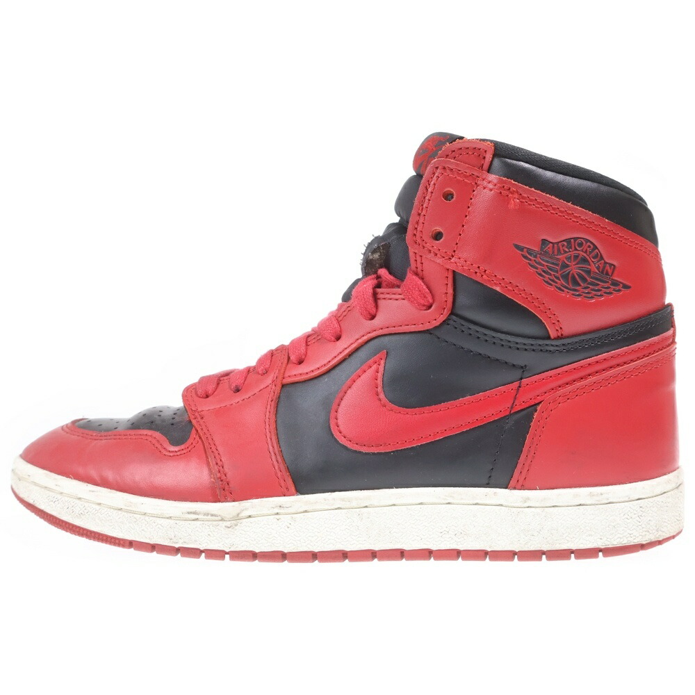 NIKE(ナイキ) 大きさ:US9.5/27.5珊 AIR JORDAN1 HIGH 85 エアジョーダン1 バーシティレッド ハイカットスニーカー 赤いこと US9.5/27.5珊 BQ4422-600【中古】【度合いB】【色つや赤いこと】【オンライン押さえる商いもの】