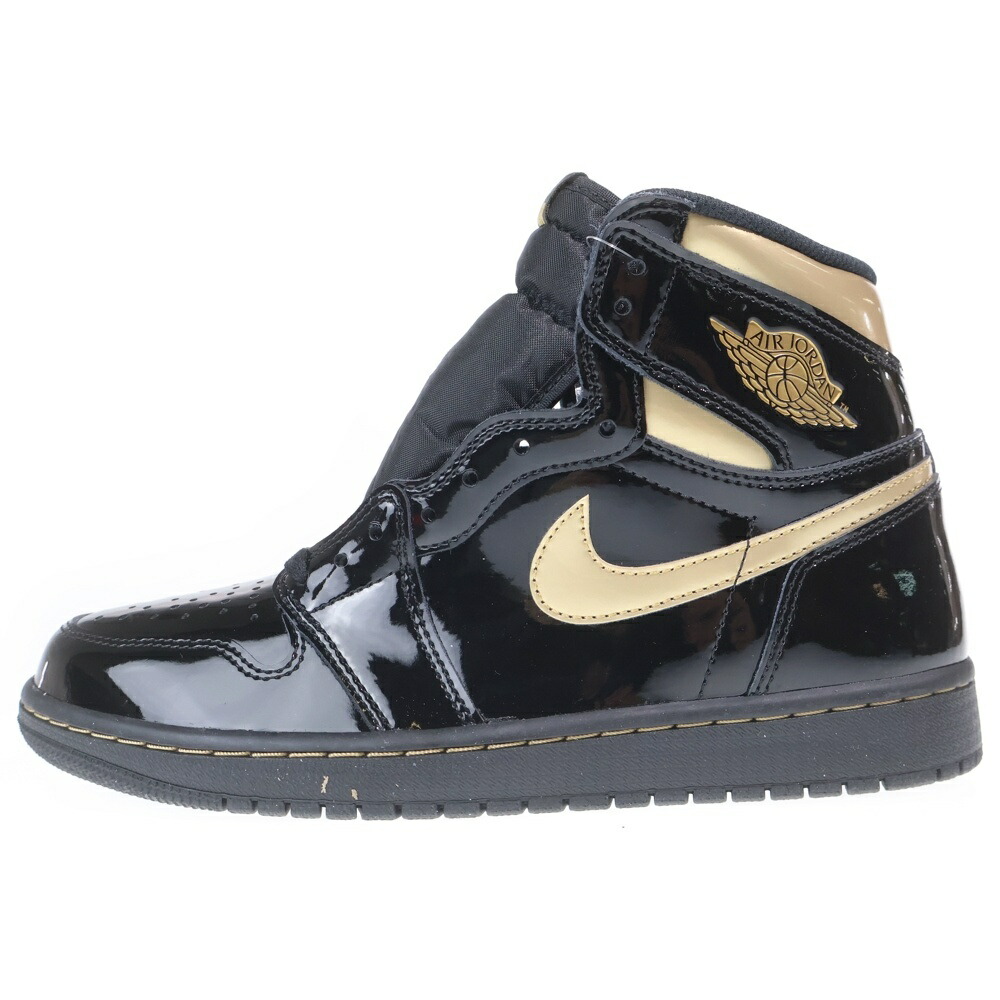 NIKE(ナイキ) 大きさ:26.5糎 AIR JORDAN 1 RETRO HIGH OG Black-Metalic Gold エアジョーダン1 レトロ ブラックメタリックゴールド ハイカットスニーカー US8.5/26.5糎 555088-032【新古品/中古】【座標軸S】【色合い黒いこと】【オンライン制限事項商いもの】