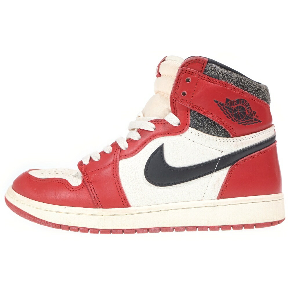 NIKE(ナイキ) 大きさ:27.0糎 AIR JORDAN 1 HIGH OG エアジョーダン1 御機嫌 OG ロスト\u0026ファウンド 風の強い町 ハイカットスニーカー 白いこと/赤いこと US9/27糎 DZ5485-612【中古】【座標軸B】【色合い白いこと】【オンライン制限事項商いもの】