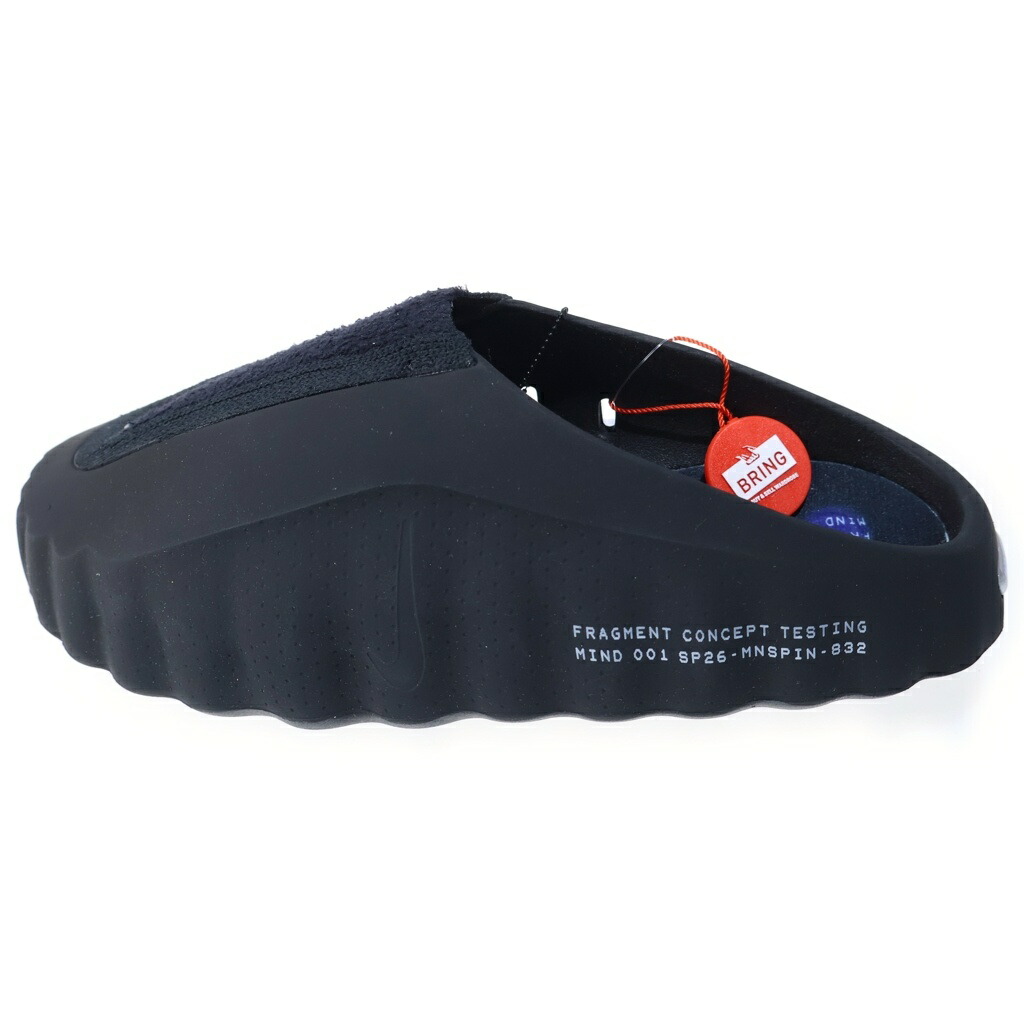 NIKE(ナイキ) 大いさ:26.0糎 FRAGMENT DESIGN MIND 001 MULES BLACK フラグメントデザイン 肝ったま ミュール サンダル 黒いこと US6/26糎 IQ8502-001【新古品/中古】【座標軸S】【色合い黒いこと】【取りまわしバス発着場原宿】