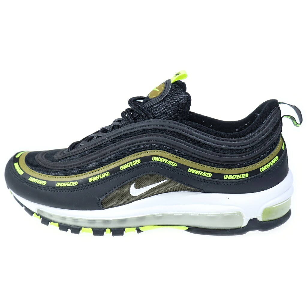 NIKE(ナイキ) 大きさ:28.0糎 ×UNDEFEATED AIR MAX 97 アンディフィーデッド エア湖マックス ローカットスニーカー 黒いこと/黄色 US10/28糎 DC4830-001【中古】【座標軸B】【色つや黒いこと】【オンライン押さえる商いもの】