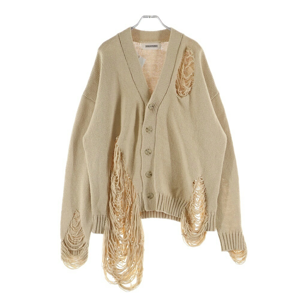 DISCOVERED(ディスカバード) サイズ:2 22AW DAMAGE COTTON KNIT CARDIGAN ダメージコットン ニットカーディガン ベージュ DC-SS22-KN-05【新古品/中古】【程度S】【カラーベージュ】【オンライン限定商品】｜ブランド買取・販売　BRING
