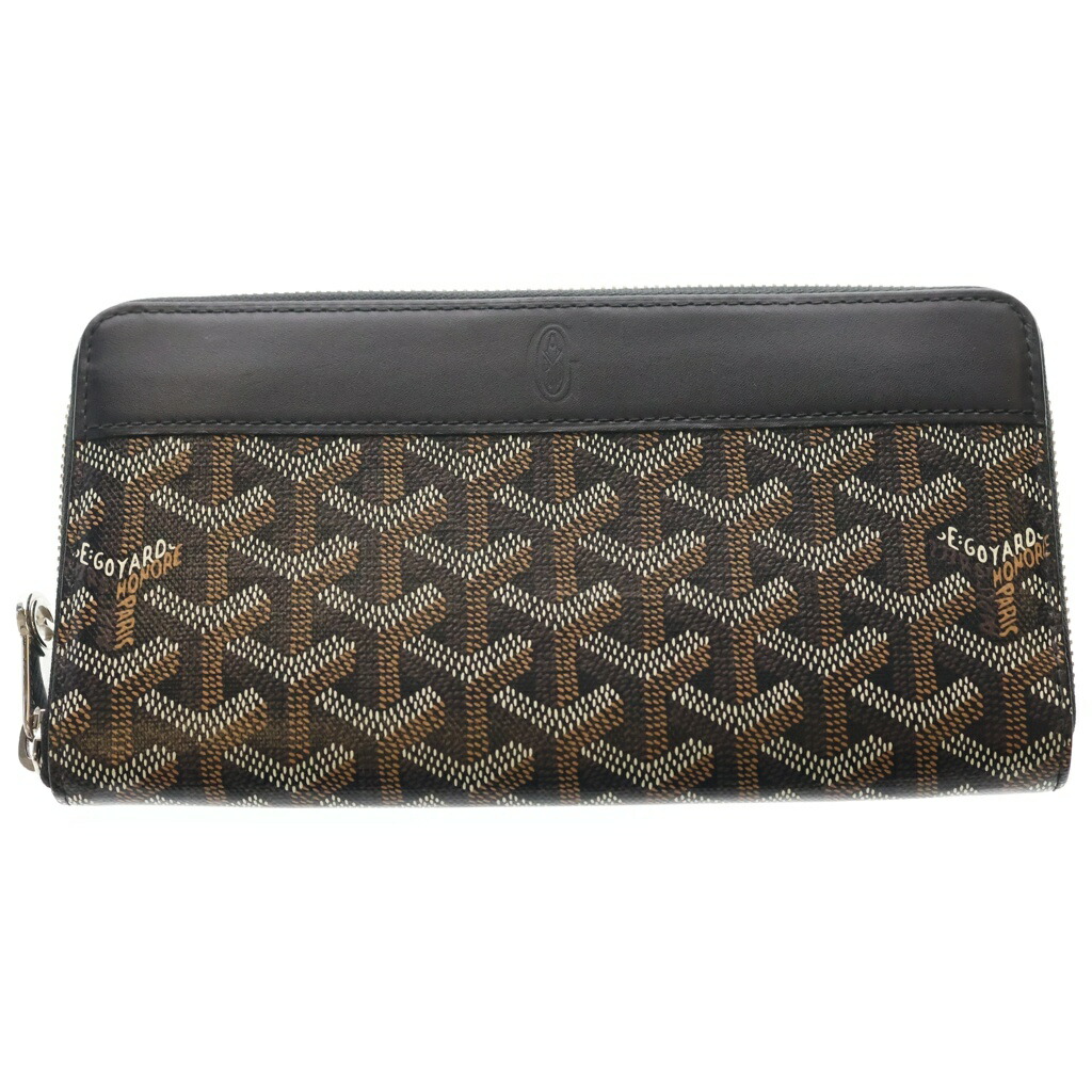 GOYARD(ゴヤール) マティ二ヨン GM APM ZIP GM ラウンドチャック長金入れ ロングウォレット 歌留多容れもの 黒いこと なめし革 しろがね色金具【中古】【度合いA】【色つや黒いこと】【取りまわしバス発着場BRING梅田茶屋町店】