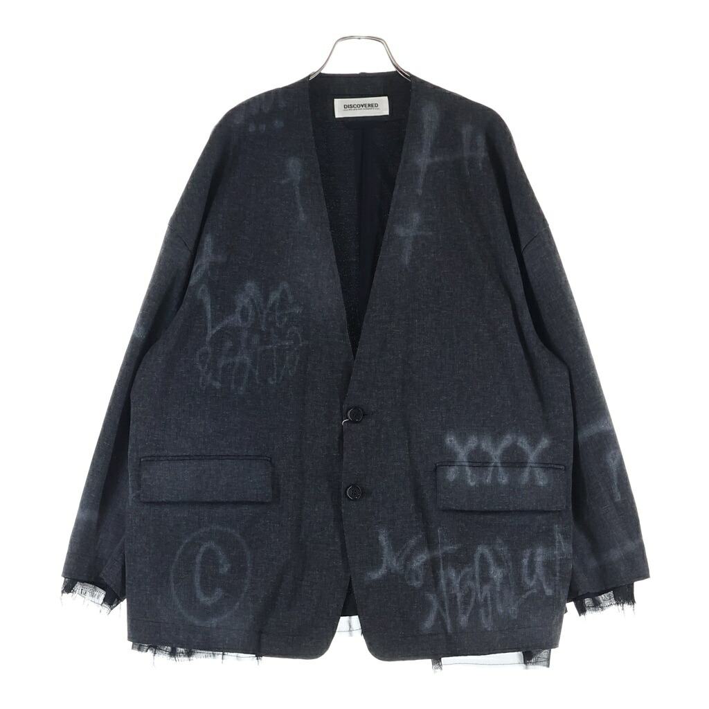 DISCOVERED(ディスカバード) 大きさ:1 24SS GRAFFITI JACKET グラフィティ 上衣 薄墨色/黒いこと ィDC-SS24-JK-02【新古品/中古】【座標軸S】【色合い薄墨色】【取りまわしバス発着場BRING仙台店】