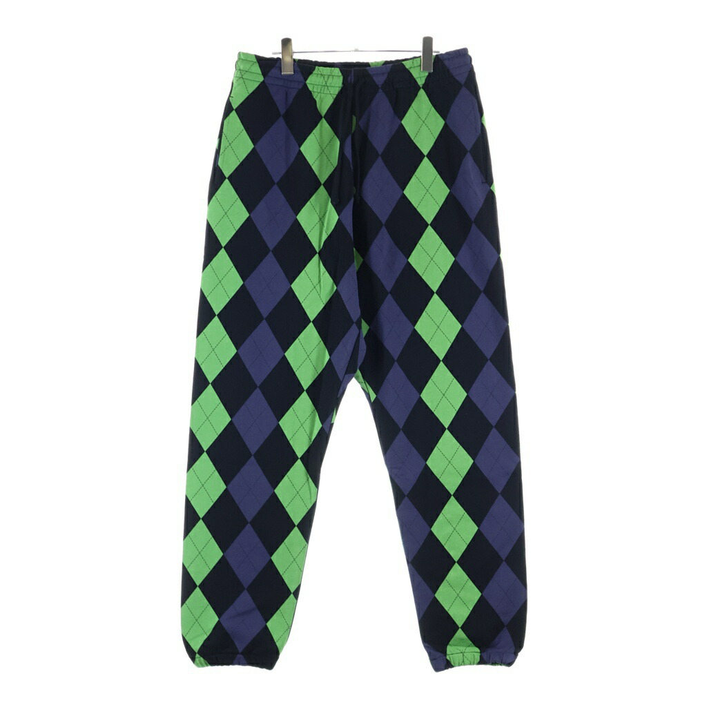 DENIM TEARS(デニムティアーズ) 大きさ:L Intarsia Sweatpant 総柄 スウェットパンツ 緑であること/パープル SS24CP002【新古品/中古】【座標軸S】【色合い緑であること】【取りまわしバス発着場BRING仙台店】