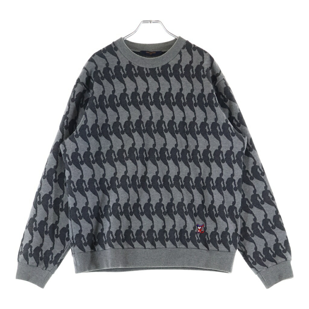LOUIS VUITTON(ルイヴィトン) 大いさ:M 21SS NBA 電気蓄音機 ジャカード トレーナー RM211M ZNH HKY02W 薄墨色【中古】【座標軸B】【色合い薄墨色】【取りまわしバス発着場BRING心斎橋店】