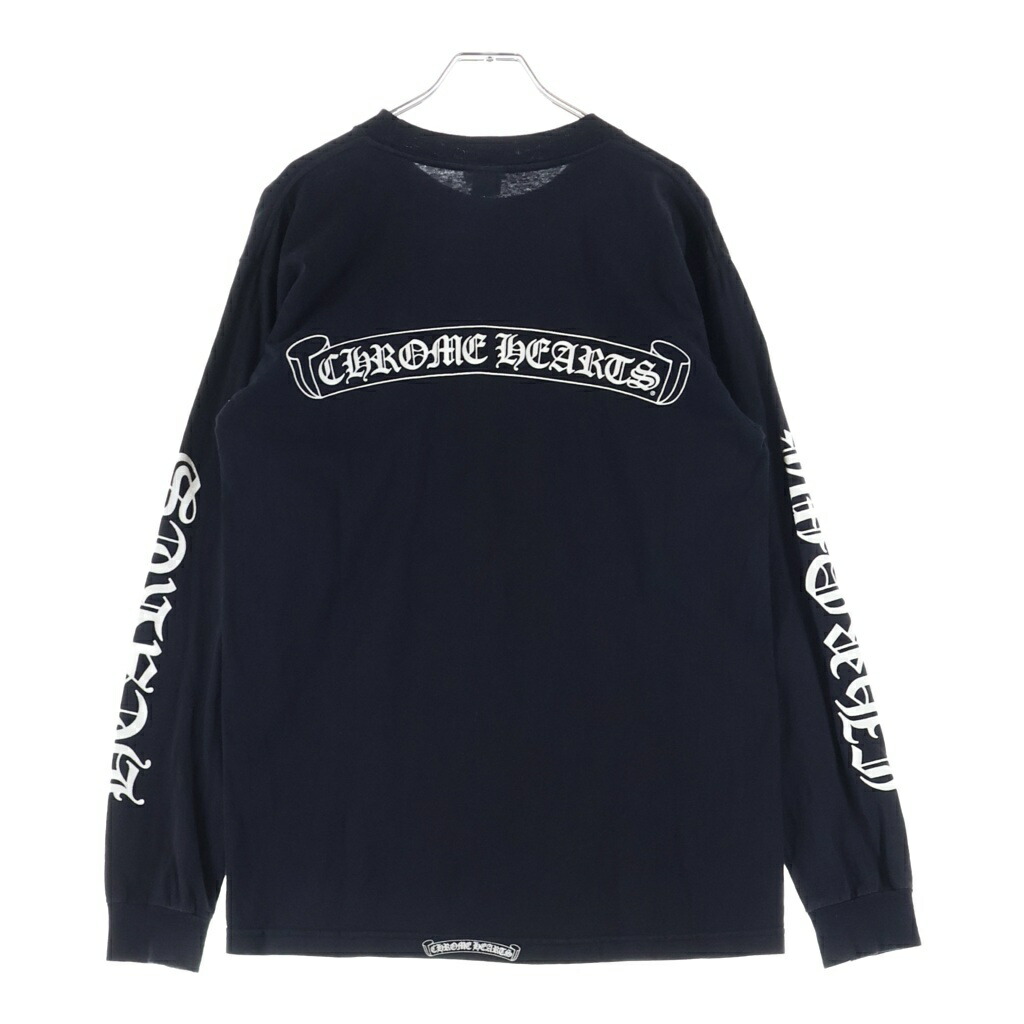 CHROME HEARTS(クロムハーツ) 大きさ:M OLD CH SCROLL LOGO L/S TEE スクロールロゴタイプ 腕刷り上げる ロングスリーブカットソー 長袖プルオーバー 黒いこと【中古】【座標軸B】【色合い黒いこと】【取りまわしバス発着場BRING亜米利加村店】