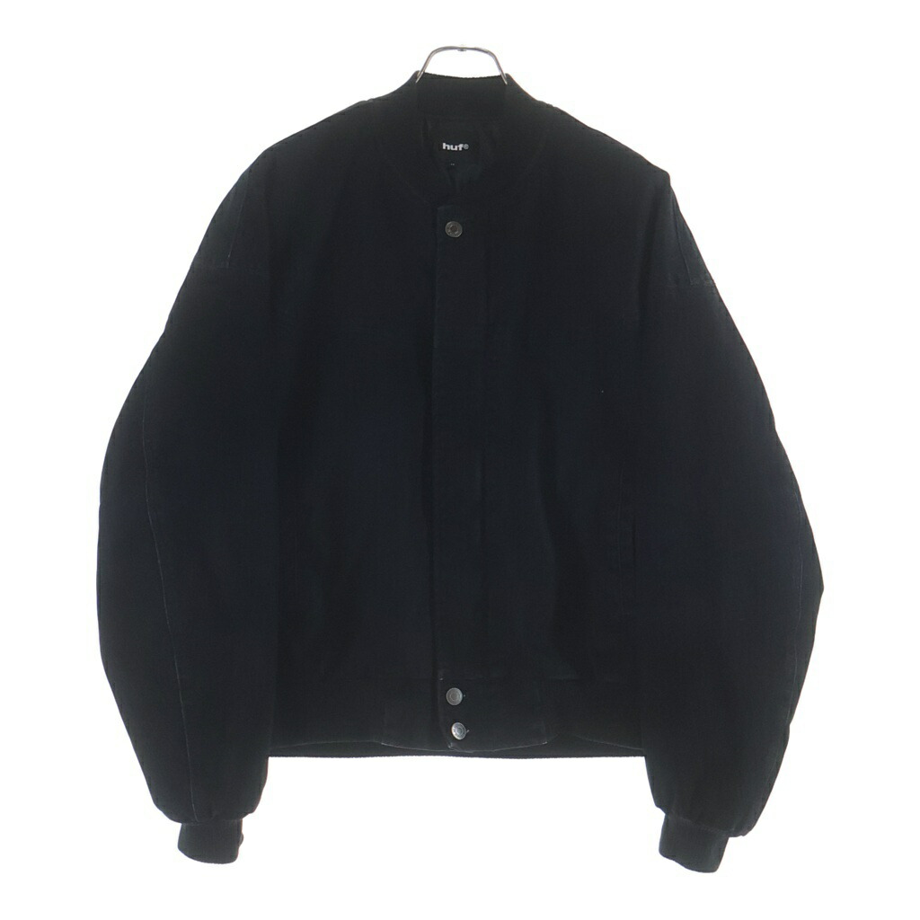 HUF(ハフ) 大きさ:M BOMBER JACKET ジーンズ ボンバージャケット 黒いこと【中古】【度合いB】【色つや黒いこと】【オンライン押さえる商いもの】