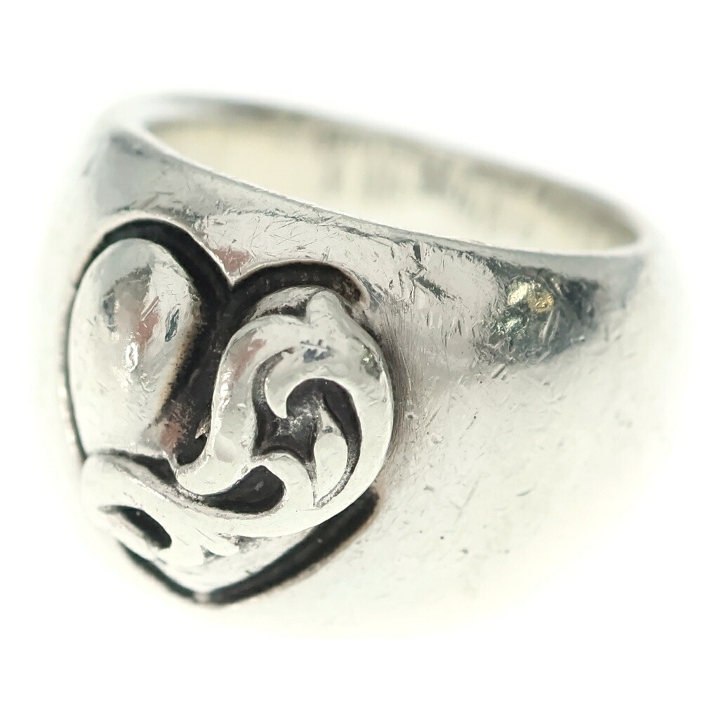 CHROME HEARTS(クロムハーツ) 大きさ:6.5号 HEART IN BAND ハートインバンドリング しろがね色【中古】【座標軸B】【色合いしろがね色】【取りまわしバス発着場OneStyle新宿店】