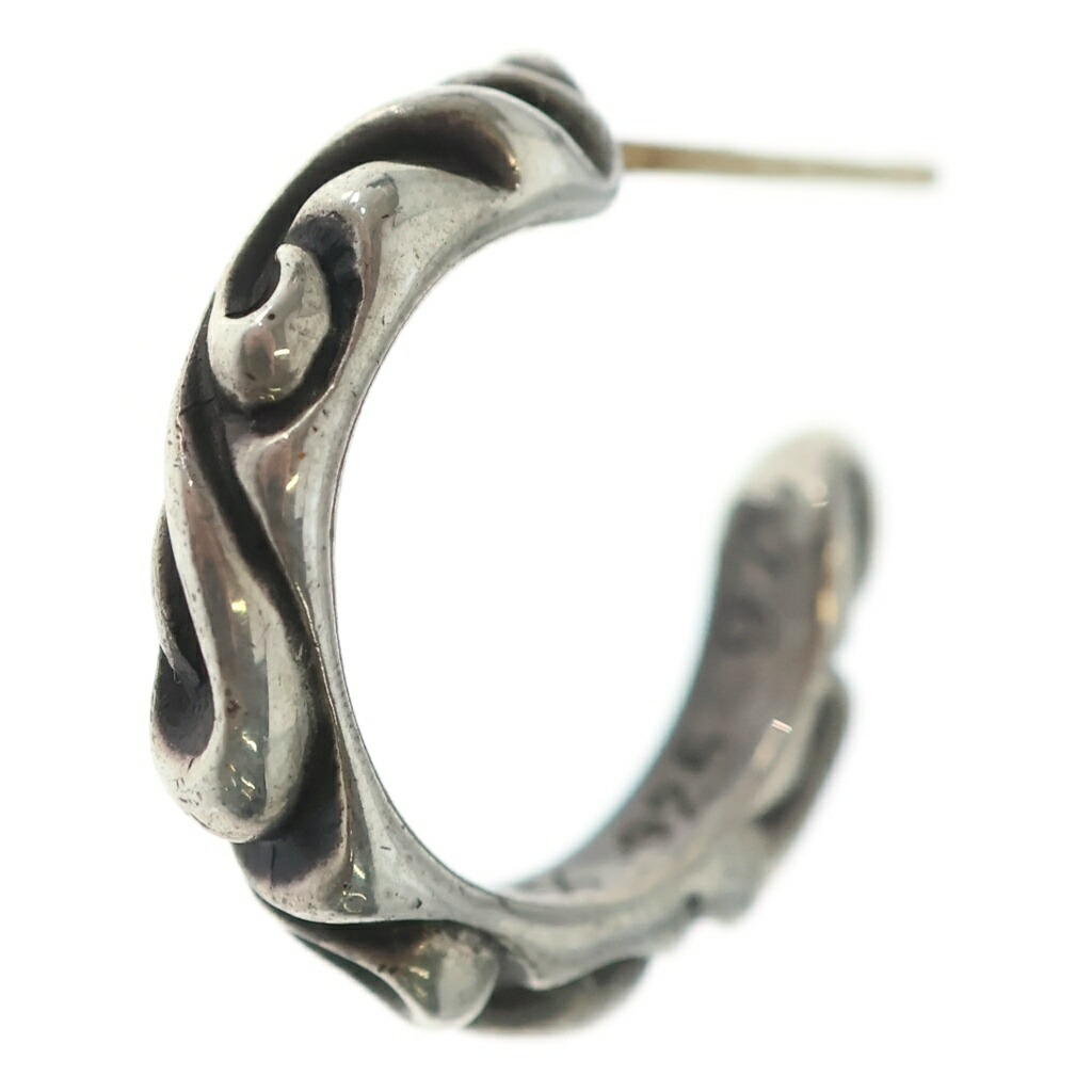 CHROME HEARTS(クロムハーツ) HOOP SCROOL スクロール フープピアス しろがね色 BCA102【中古】【座標軸B】【色合いしろがね色】【取りまわしバス発着場BRING廟堂店】