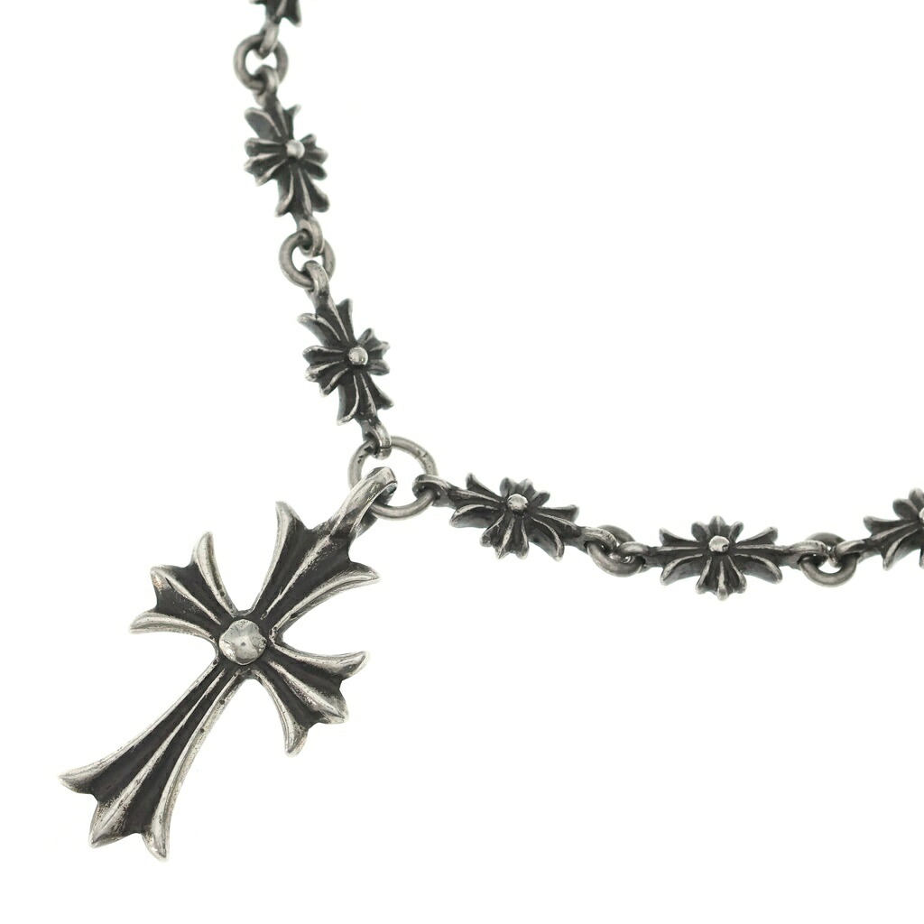 CHROME HEARTS(クロムハーツ) 大きさ:16.0inch 年寄りの TINY E CH PLS TINY CH CROSS タイニーE CHつけ加える繋がり タイニーCHはりつけ台 首飾り しろがね色【中古】【度合いB】【色つやしろがね色】【取りまわしバス発着場OneStyle新宿店】
