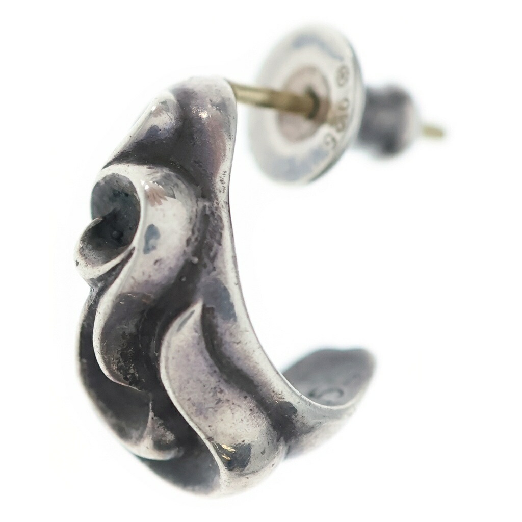 CHROME HEARTS(クロムハーツ) CARVED TEARDROP カーブドティアドロップ ピアス しろがね色 BCA091【中古】【度合いB】【色つやしろがね色】【取りまわしバス発着場BRING横浜ビブレ店】
