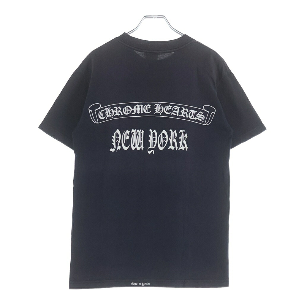 CHROME HEARTS(クロムハーツ) 大きさ:S OLD CH S/S TEE 年寄りの ニューヨーク州押さえる 胸クロ疾駆 労働者の一団のど頚半袖プルオーバーカットソー 黒いこと【中古】【座標軸B】【色合い黒いこと】【取りまわしバス発着場原宿】
