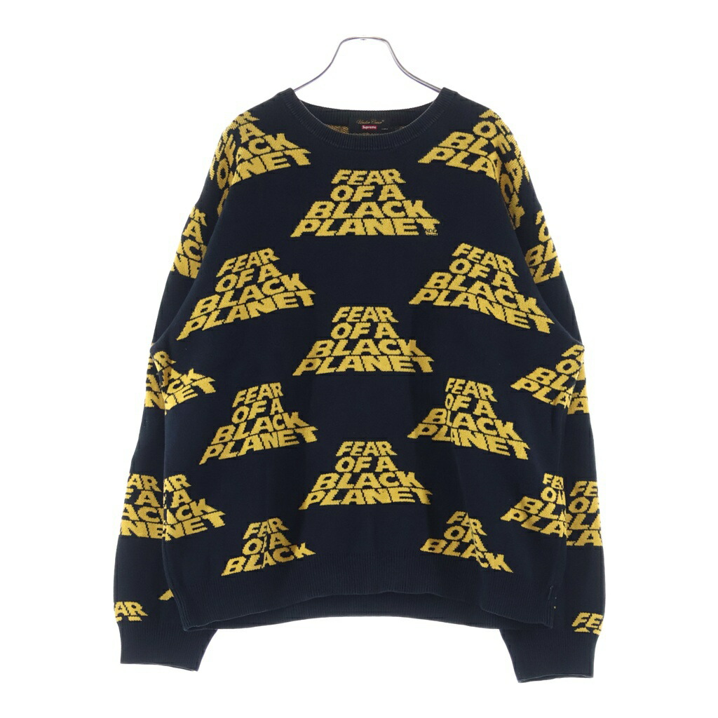 SUPREME(シュプリーム) サイズ:L 18SS ×UNDERCOVER×PABLICENEMY FEAR OF BLACK PLANET フィアー・オブ・ア・ブラック・プラネット クルーネックニット ブラック【中古】【程度B】【カラーブラック】【取扱店舗BRING WASTE_NOT】|ブランド買取・販売 BRING