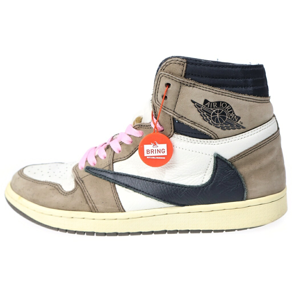 NIKE(ナイキ) 大きさ:27.5珊 ×TRAVIS SCOTT AIR JORDAN 1 RETRO HIGH OG TS SP トラヴィススコット エアジョーダン1 ハイカットスニーカー 赤銅色/白いこと US9.5/27.5珊 CD4487-100【中古】【度合いB】【色つや赤銅色】【オンライン押さえる商いもの】