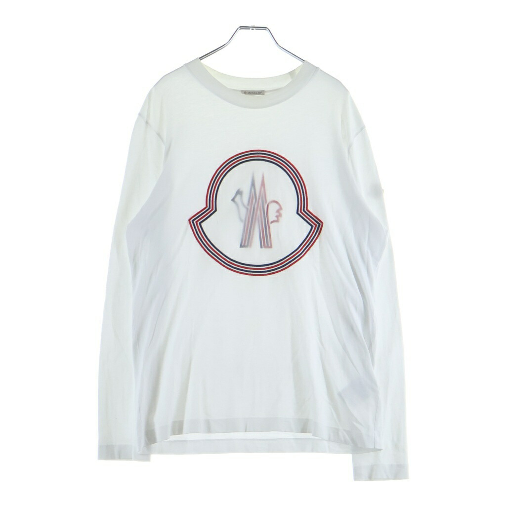 MONCLER(モンクレール) サイズ:M T-SHIRT MANICA LUNGA L/S 長袖 ロゴ カットソー ホワイト H10918D00005【中古】【程度B】【カラーホワイト】【取扱店舗新宿】|ブランド買取・販売 BRING