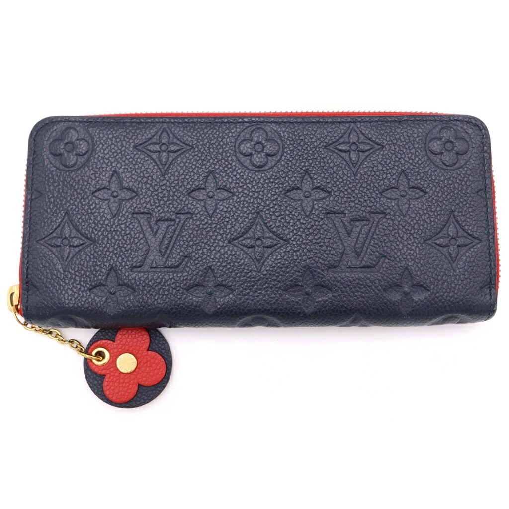 LOUIS VUITTON(ルイヴィトン) モノグラム アンプラント ポルトフォイユクレマンス マリーヌルージュ ロングウォレット 長財布 カードケース ネイビー&times;レッド レザー M63920 ゴールド金具【中古】【程度B】【カラーネイビー】【オンライン限定商品】｜ブランド買取・販売　BRING