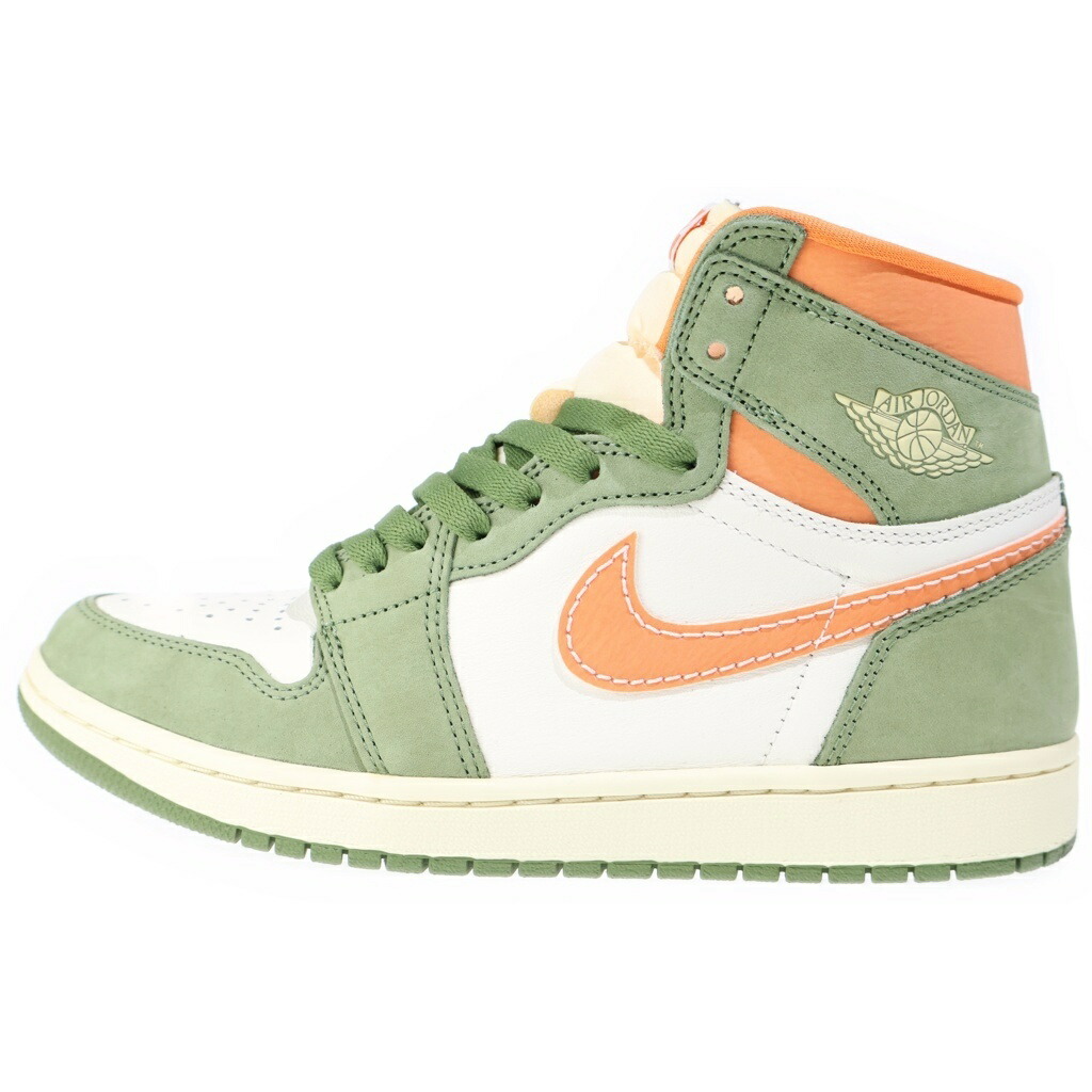 NIKE(ナイキ) 大きさ:26.5糎 AIR JORDAN 1 Retro High OG CRAFT ハイカットスニーカー オリーブ/オレンジ色 US8.5/26.5糎 FB9934-300【中古】【座標軸A】【色合い緑であること】【オンライン制限事項商いもの】