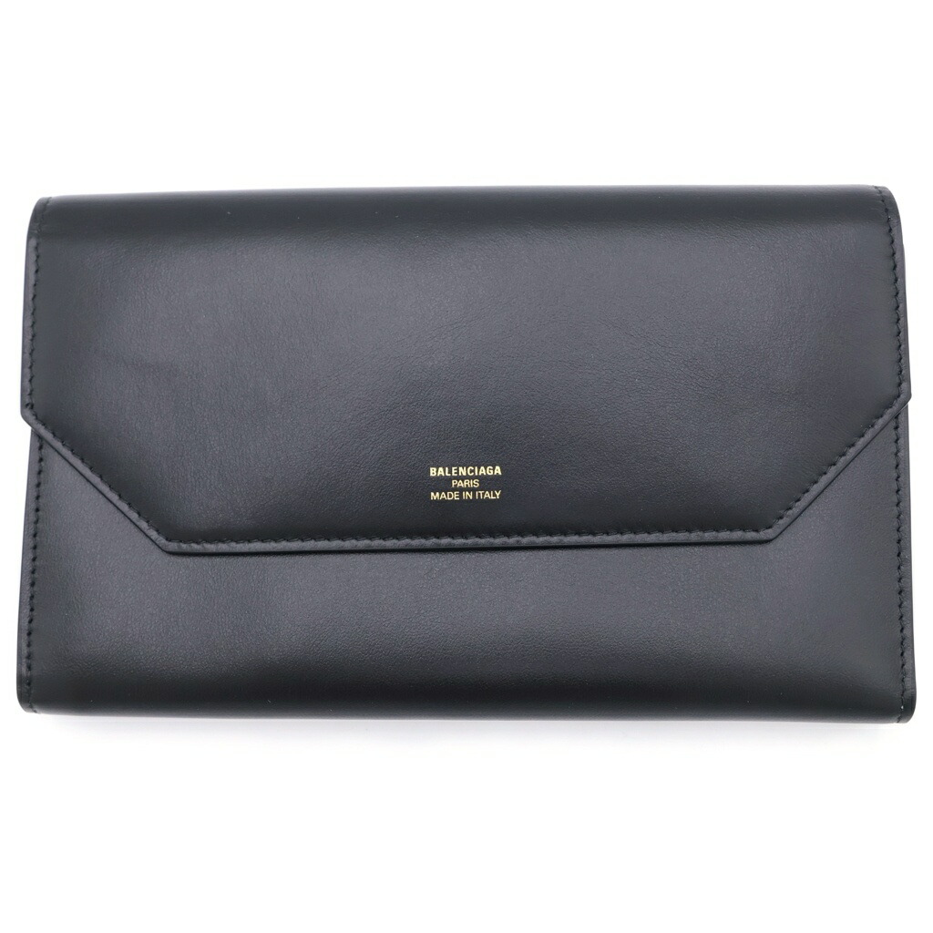 BALENCIAGA(バレンシアガ) 状ぶくろ スリムロングウォレット 長紙入れ 歌留多入れもの 黒いこと×薄墨色 なめし革 743220【中古】【座標軸A】【色合い黒いこと】【オンライン押さえる商いもの】