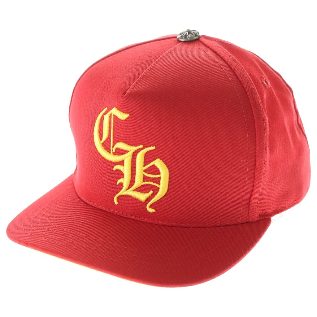 CHROME HEARTS(クロムハーツ) 大きさ:os CH HAT CH刺しゅう野球鳥打ち帽 旗がしら 赤いこと【中古】【度合いB】【色つや赤いこと】【取りまわしバス発着場BRING福岡天神店】
