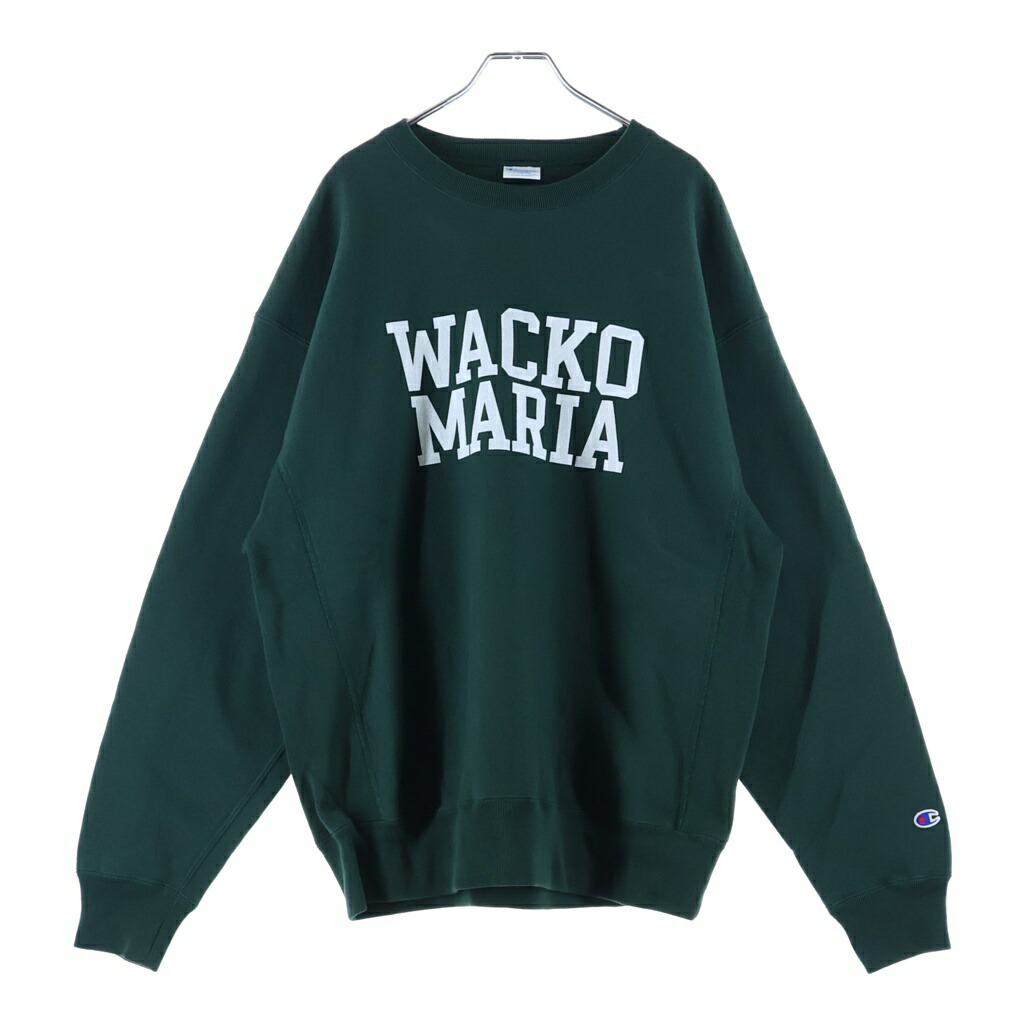 WACKO MARIA(ワコマリア) 大きさ:XL Champion REVERSE WEAVE CREW NECK SWEAT SHIRT はやりっ児 リバースウィーブ クルーネックスウェットトレーナー 緑であること【中古】【座標軸A】【色合い緑であること】【オンライン制限事項商いもの】