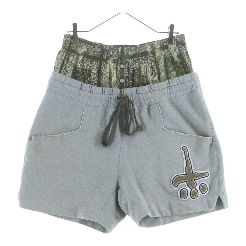 cvtvlist(カタリスト) 大きさ:1 Cross Double Shorts 差し交わす刺しゅう レイヤードデザイン ショートスウェットパンツ 薄墨色 2201060402【中古】【座標軸B】【色合い薄墨色】【取りまわしバス発着場BRING THRIFT CLOSET あべの店】