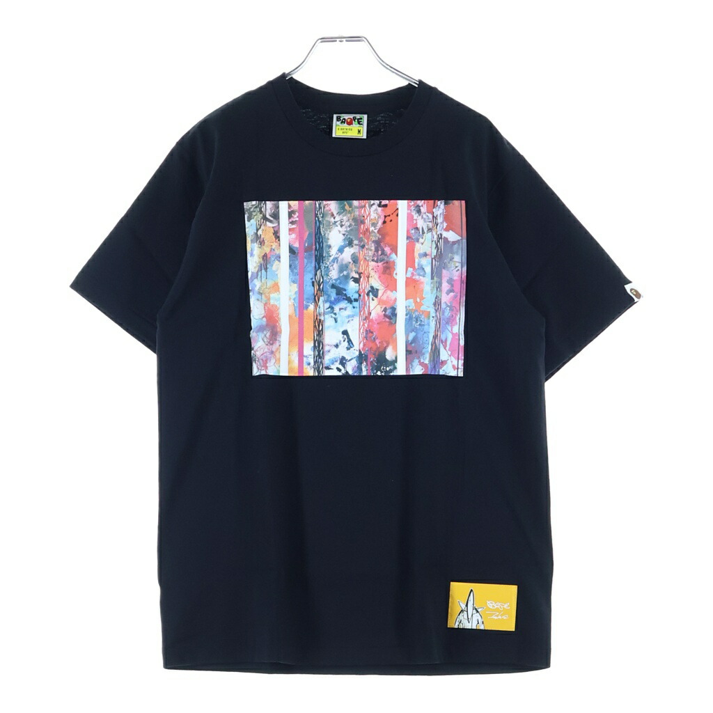 A BATHING APE(アベイシングエイプ) 大いさ:M × Futura Graffiti Art フューチュラ グラフィティ 芸術刷り上げる 半袖ティーシャツ カットソー 黒いこと【中古】【座標軸A】【色合い黒いこと】【取りまわしバス発着場BRING WASTE_NOT】