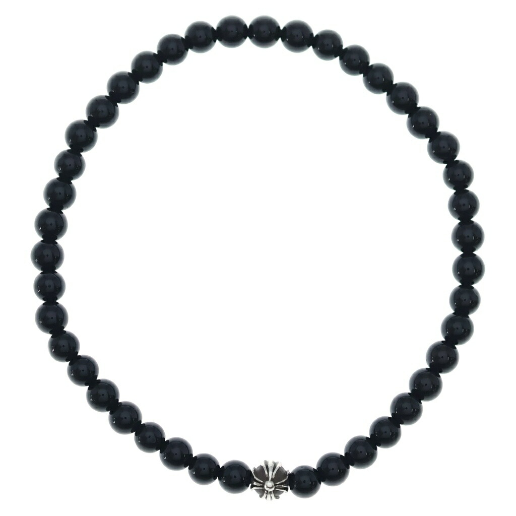 CHROME HEARTS(クロムハーツ) 4粍 BEAD 4粍 ビーズ 腕輪 黒いこと/しろがね色【中古】【度合いA】【色つや黒いこと】【取りまわしバス発着場渋谷】