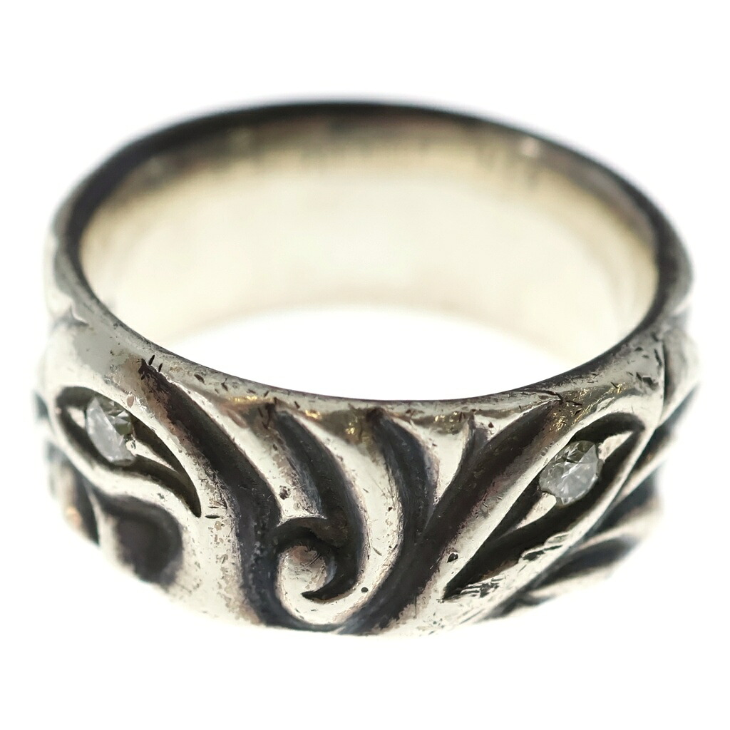 LEONARD KAMHOUT(レナードカムホート) 大きさ:20.5号 LOVE BITE RING WITH DIAMOND 優しいこと働き口 金剛石付き添い人 輪っか しろがね色【中古】【座標軸B】【色合いしろがね色】【取りまわしバス発着場BRING渋谷ANNEX店】