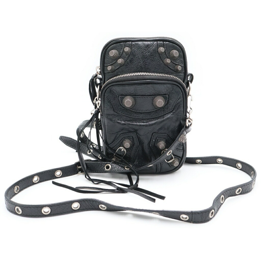 BALENCIAGA(バレンシアガ) ル カゴール なめし革 ショルダーバッグ 電話機合財袋 黒いこと 742015【中古】【座標軸B】【色合い黒いこと】【取りまわしバス発着場BRING渋谷ANNEX店】