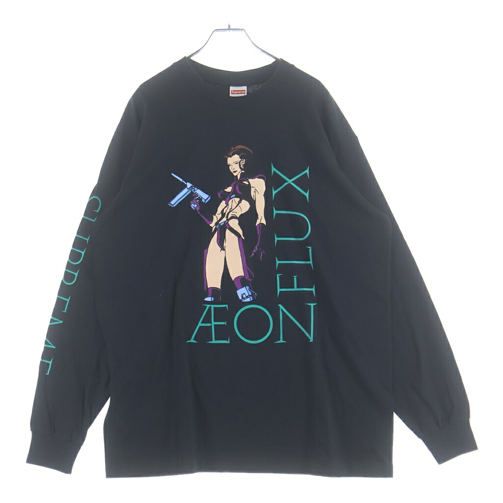 SUPREME(シュプリーム) 大いさ:L 22SS ×AEON FLUX L/S Tee フロントプリントクルーネック長袖ティーシャツ カットソー ロンT 黒いこと【新古品/中古】【座標軸S】【色合い黒いこと】【取りまわしバス発着場BRING THRIFT CLOSET 幕張店】