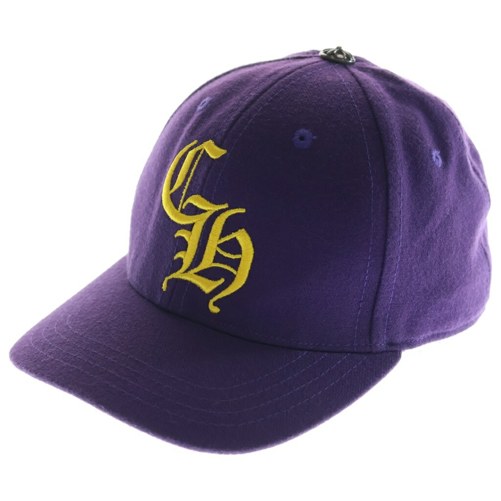 CHROME HEARTS(クロムハーツ) CH BASE BALL CAP 野球 旗がしら クロスボール パープル/黄色【中古】【座標軸B】【カラーパープル】【取りまわしバス発着場BRING福岡天神店】