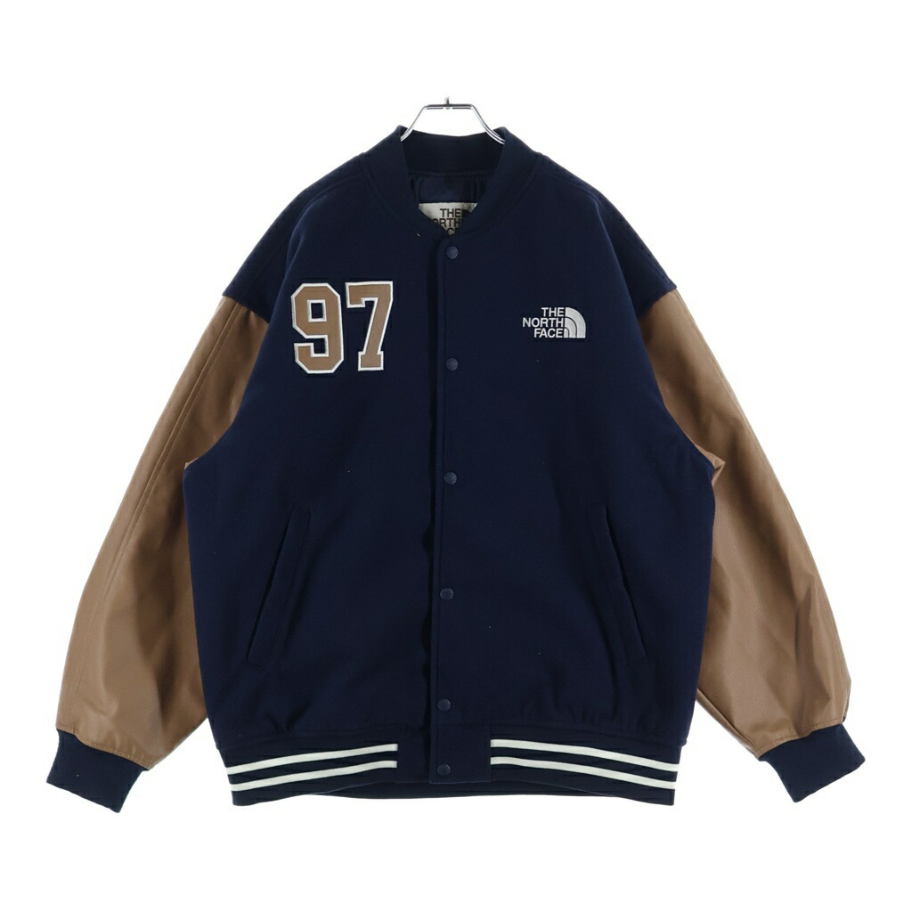 THE NORTH FACE(ザノースフェイス) 大きさ:XL MA-1 VARSITY HEAT JACKET ロゴタイプ刺しゅう バーシティー 殴り付ける 上衣 米国海軍/赤銅色 NJ3NR59K【中古】【座標軸A】【カラーネイビー】【オンライン制限事項商いもの】
