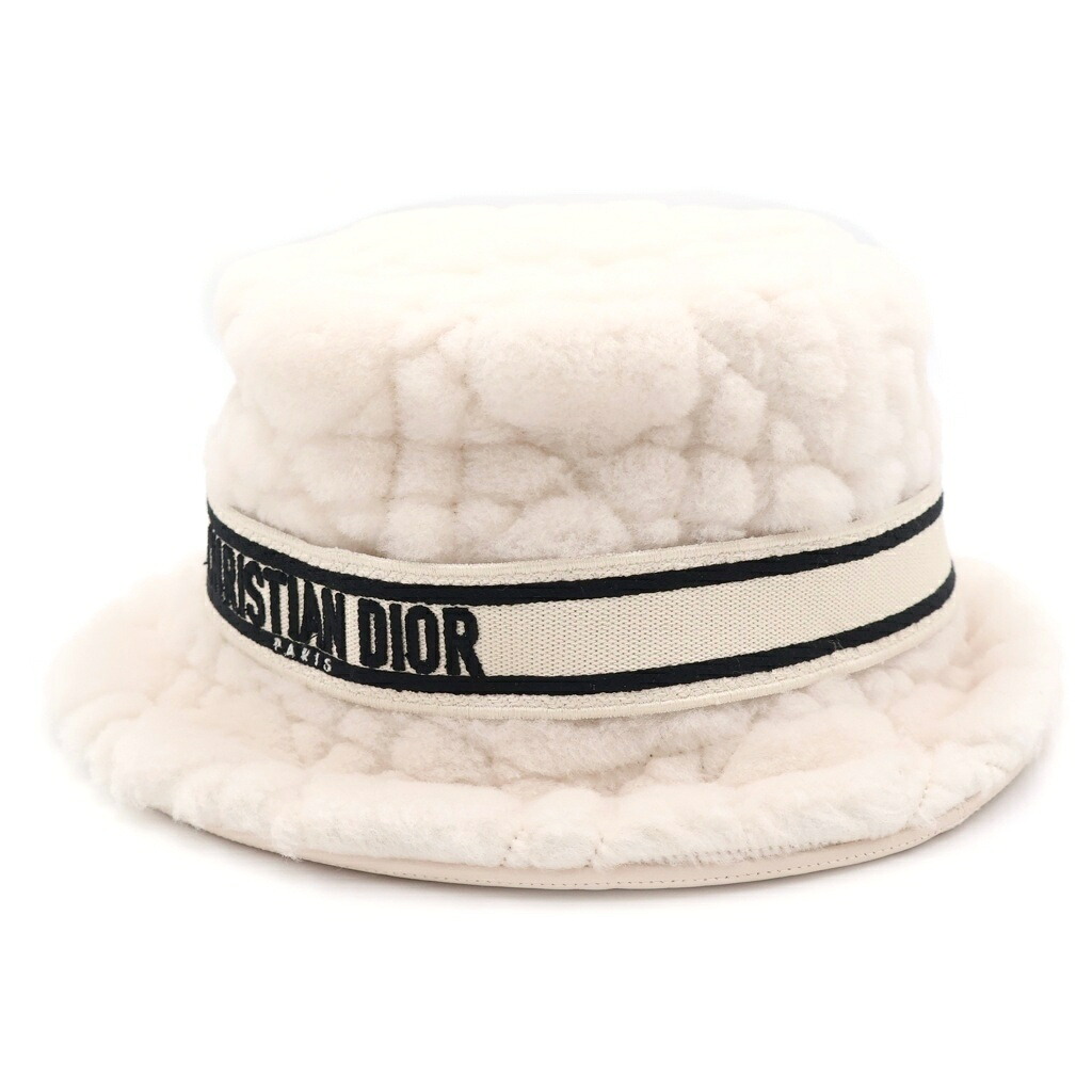 DIOR(クリスチャンディオール) 大きさ:- Dボビー シリングかぶり笠 毛革 白いこと 25CAN923X695【中古】【度合いB】【色つや白いこと】【取りまわしバス発着場BRING：RED新宿東口店】