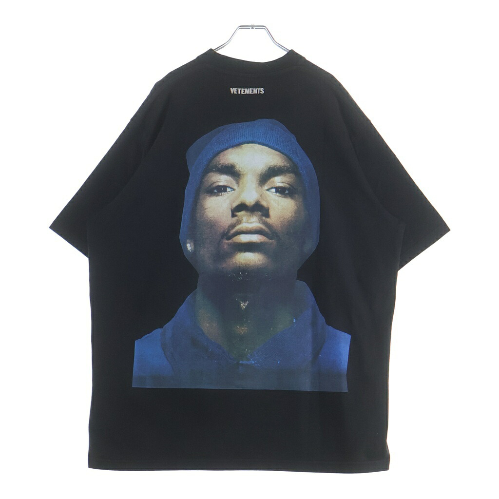 VETEMENTS(ヴェトモン) 大きさ:S 16AW Snoop Dogg MH17TP15 スヌープドッグプリントオーバーサイズ半袖プルオーバー 黒いこと【中古】【座標軸B】【色合い黒いこと】【取りまわしバス発着場原宿】