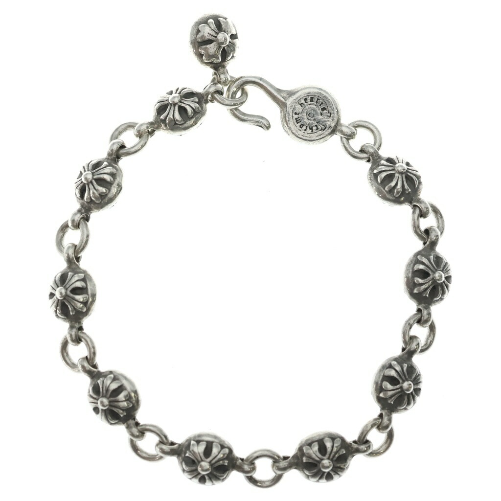 CHROME HEARTS(クロムハーツ) NO2 BALL #2クロスボールブレスレット しろがね色 BCA176【中古】【座標軸B】【色合いしろがね色】【取りまわしバス発着場OneStyle新宿店】