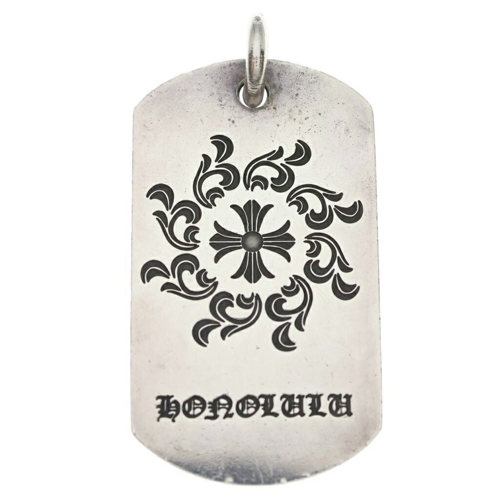 CHROME HEARTS(クロムハーツ) D TAG LRG LTD ラージドッグタグ ホノルル押さえる ラージドッグタグ 首飾りとっ始め しろがね色【中古】【度合いB】【色つやしろがね色】【取りまわしバス発着場BRING京都河原町店】
