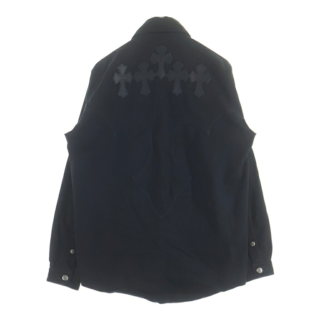 CHROME HEARTS(クロムハーツ) 大いさ:M OLD CROSS PATCH FLARE DENIM JKT 年寄りの はりつけ台継ぎ切れ フレアニー ジーンズ上衣 黒いこと【中古】【座標軸B】【色合い黒いこと】【取りまわしバス発着場BRING心斎橋店】