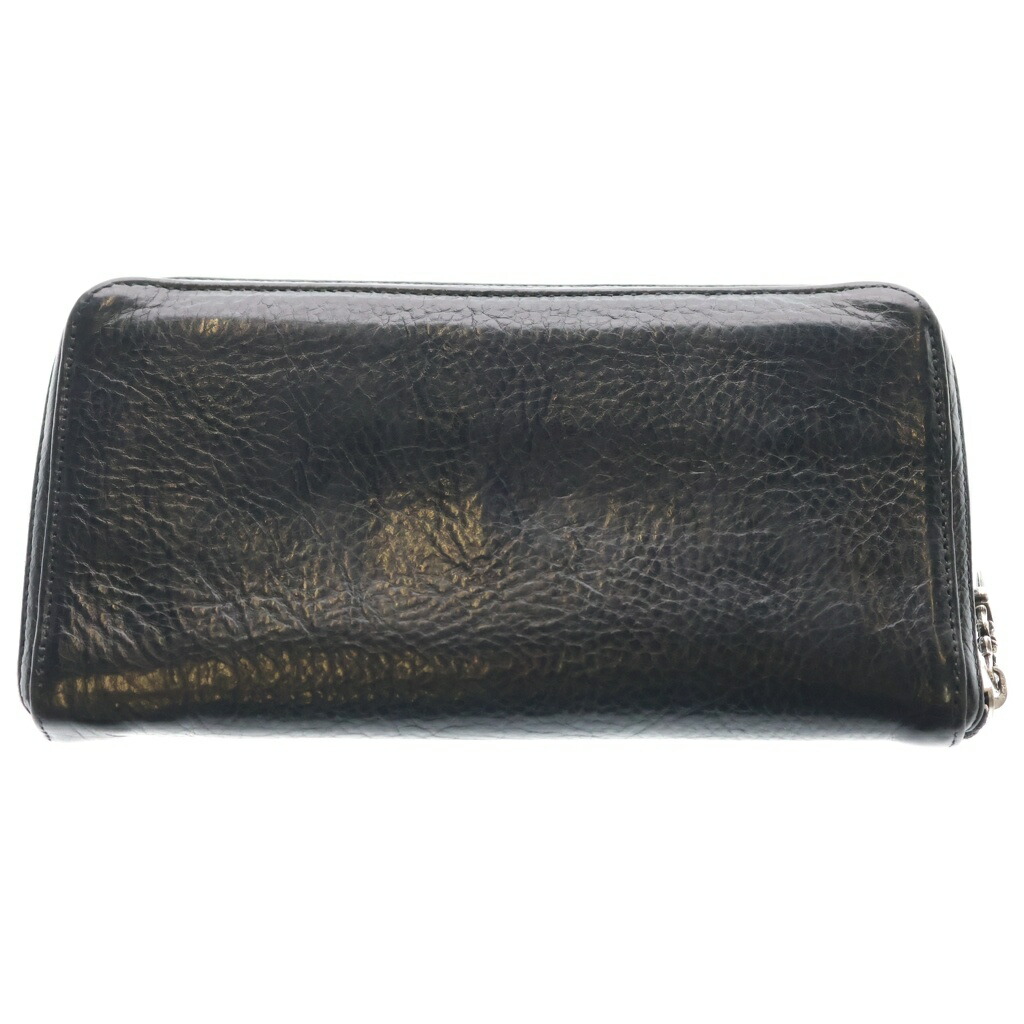 CHROME HEARTS(クロムハーツ) REC F ZIP PLANE 飾り気のない ラウンドジップレザーウォレット 金入れ 黒いこと【中古】【度合いB】【色つや黒いこと】【取りまわしバス発着場BRING仙台店】
