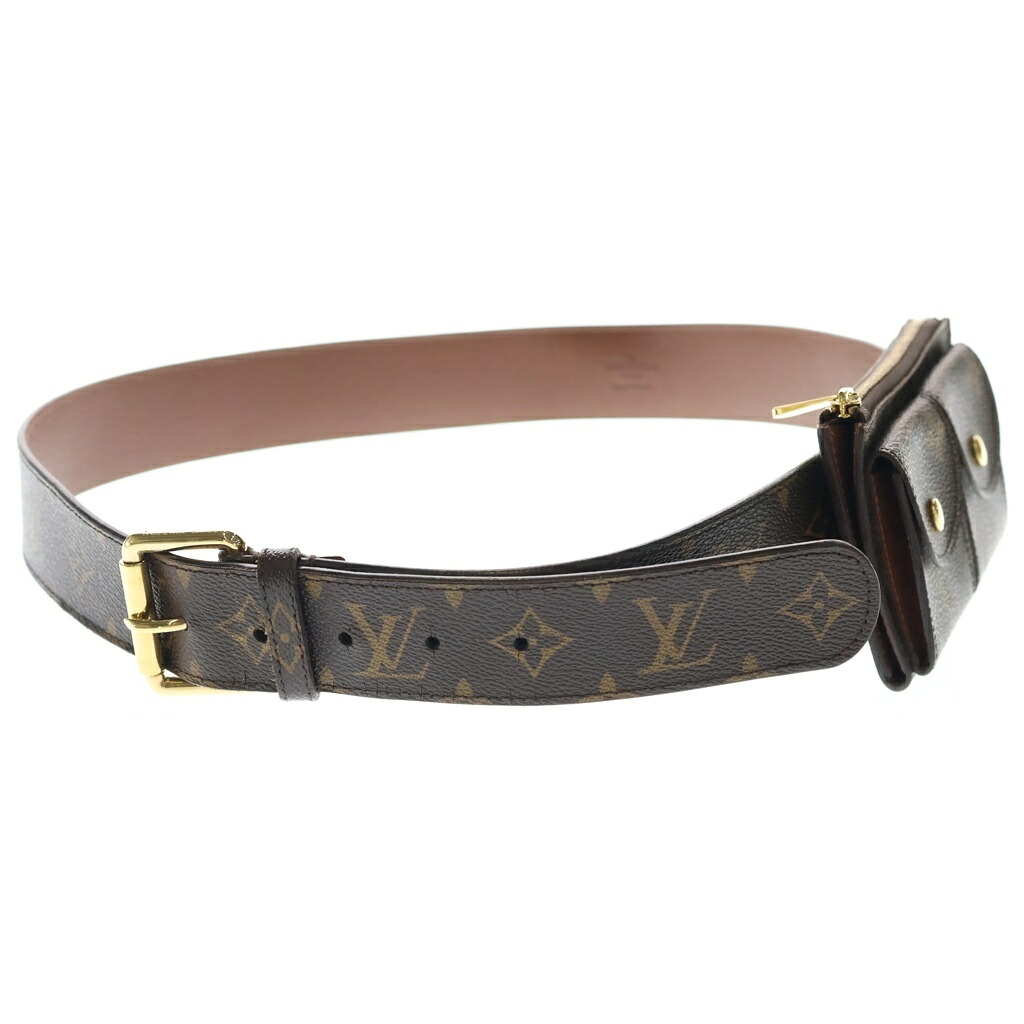 LOUIS VUITTON(ルイヴィトン) 大いさ:95/38 モノグラム 三尺帯 ポシェット 二人組 上半身御徒面子 酉の方角合財袋 赤銅色 PVCなめし革 95/38 M9836 ゴールド金具【中古】【座標軸B】【色合い赤銅色】【オンライン制限事項商いもの】