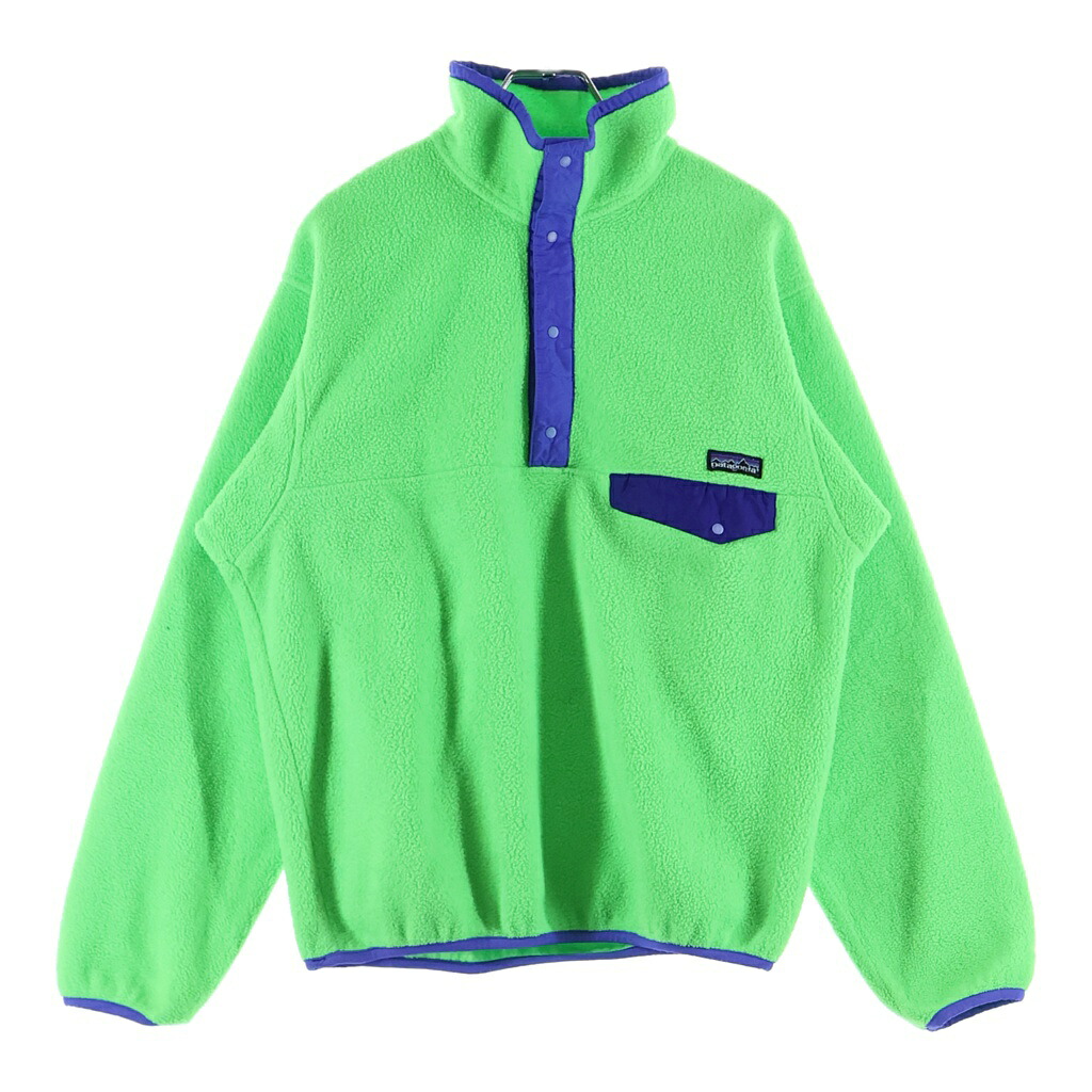 PATAGONIA(パタゴニア) 大きさ:S 91SS SYNCHILA SNAP-T FLEECE シンチラスナップT フリースプルオーバージャケット 緑であること 10144【中古】【度合いB】【色つや緑であること】【オンライン押さえる商いもの】