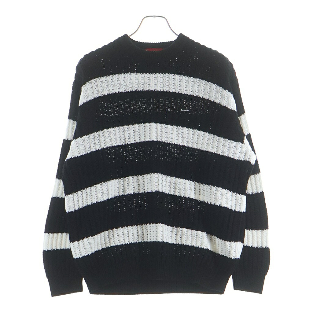 SUPREME(シュプリーム) 大きさ:M 25SS Loose Gauge Small Box Sweater ルーズゲージ スモールボックスロゴ 間借り人 綿織物 編み物 スウェーター 黒いこと/白いこと【中古】【座標軸B】【色合い黒いこと】【オンライン制限事項商いもの】