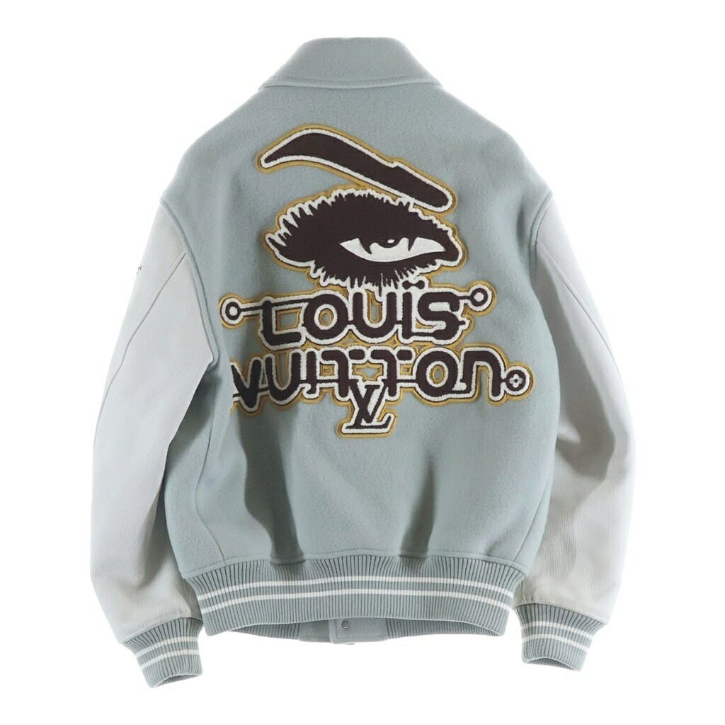 LOUIS VUITTON(ルイヴィトン) 大きさ:46 バーシティレザージャケット エピ 羊毛 薄墨色 #46 RM232M CAW HPL68E【中古】【度合いB】【色つや薄墨色】【取りまわしバス発着場新宿】