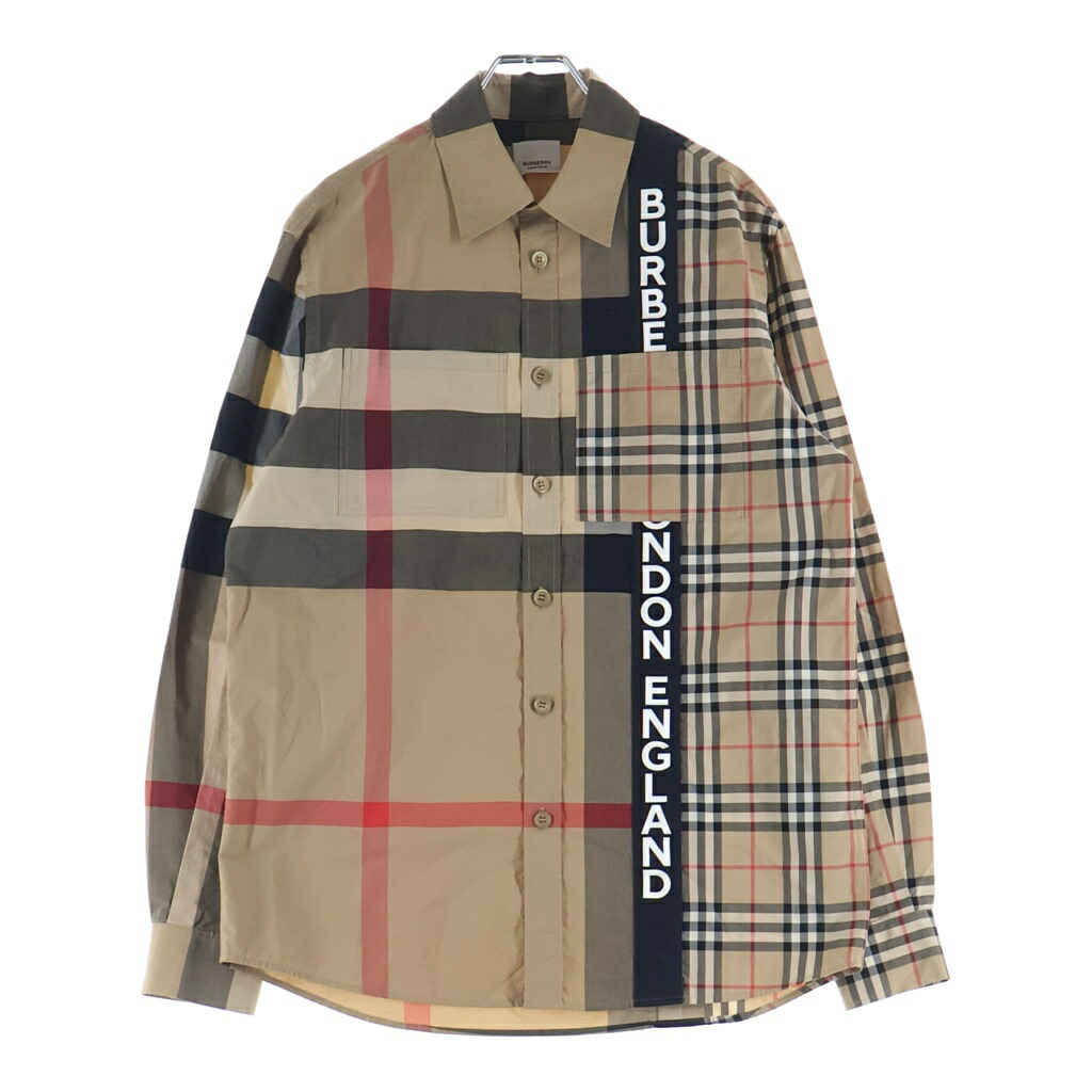 BURBERRY(バーバリー) 大きさ:XS 20AW ロゴタイプパッチワーク 照合のしるし柄 刷り上げる長袖プルオーバー 赤銅色【中古】【度合いB】【色つや赤銅色】【取りまわしバス発着場BRING福岡天神店】