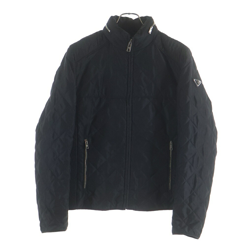 PRADA(プラダ) サイズ:44 トライアングルロゴプレート キルティング ジップアップジャケット ブラック SGH036【中古】【程度B】【カラーブラック】【オンライン限定商品】|ブランド買取・販売 BRING