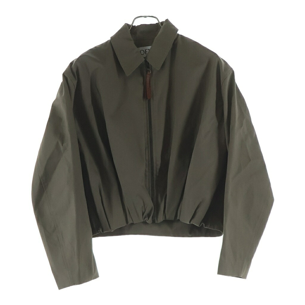 LOEWE(ロエベ) 大きさ:38 DRAPED JACKET ドレープジャケット ジップアップブルゾン カーキ S540Y02XBU レディース【中古】【座標軸A】【色つやカーキ】【取りまわしバス発着場BRING WASTE_NOT】