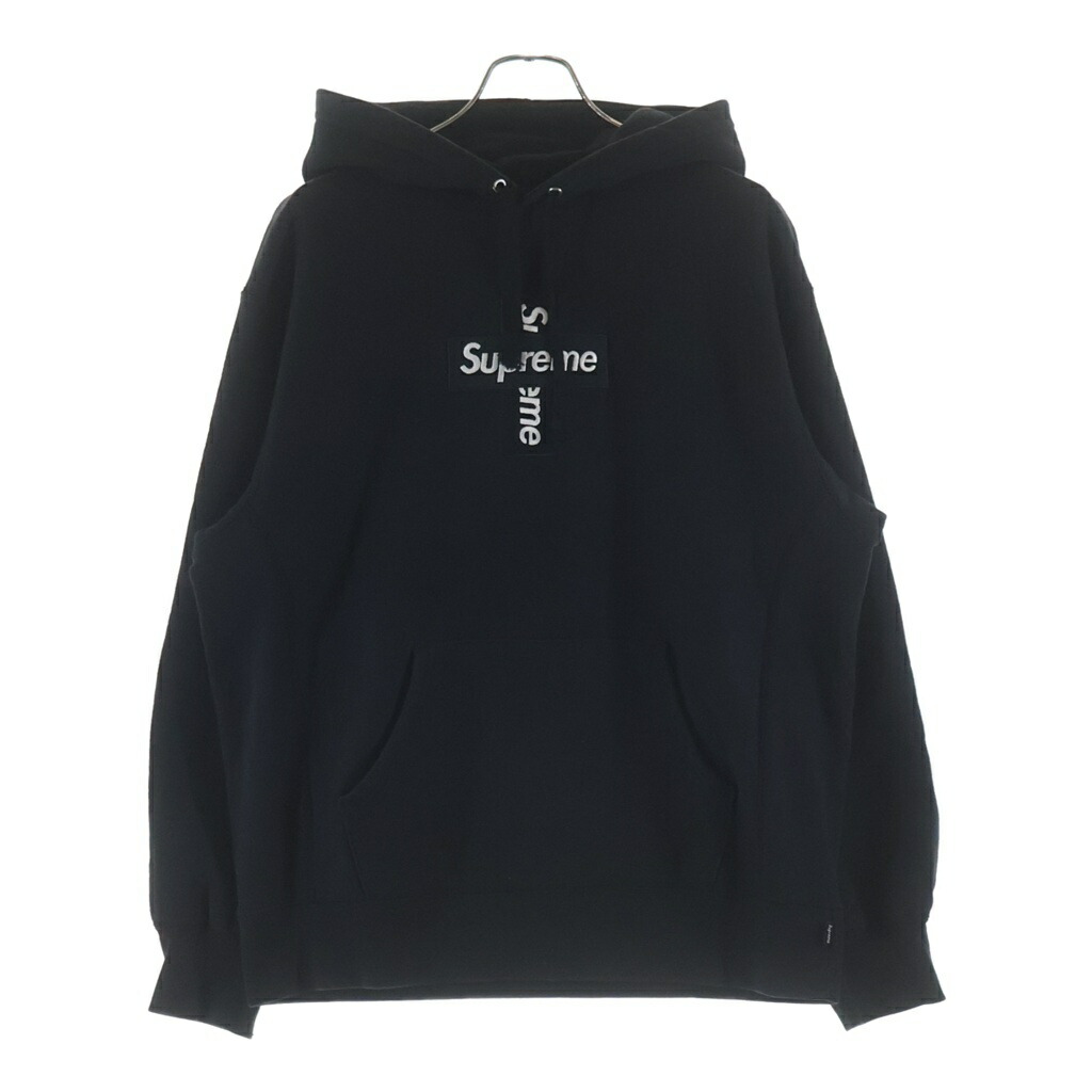 SUPREME(シュプリーム) 大きさ:M 20AW Cross Box Logo Hooded Sweatshirt 差し交わす ボックス席ロゴタイプ フーデッド トレーナー ティーシャツパーカー 黒いこと【中古】【座標軸B】【色合い黒いこと】【取りまわしバス発着場BRING有楽町マルイ店】