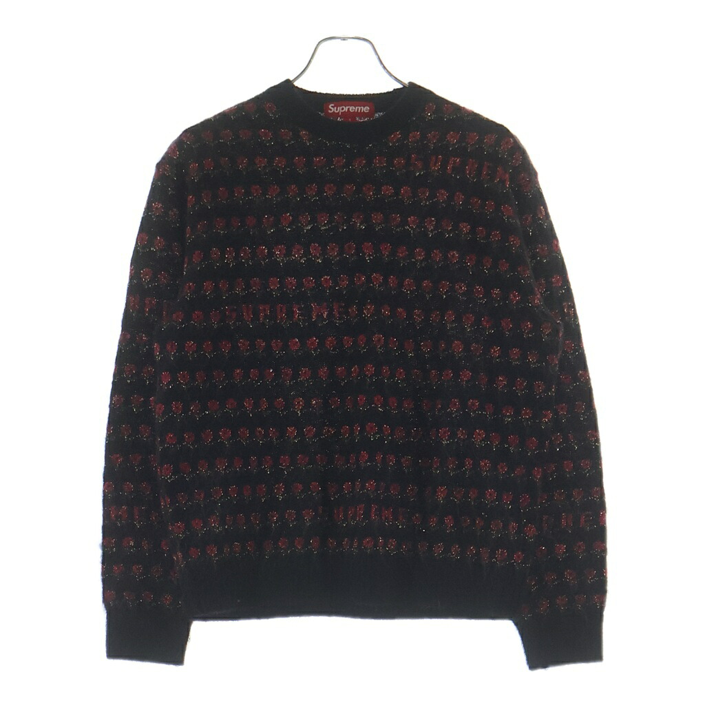 SUPREME(シュプリーム) 25AW Flowers Metallic Sweater モヘヤ混 編み物 スウェーター 赤いこと【中古】【座標軸A】【色合い黒いこと】【取りまわしバス発着場BRING横浜ビブレ店】
