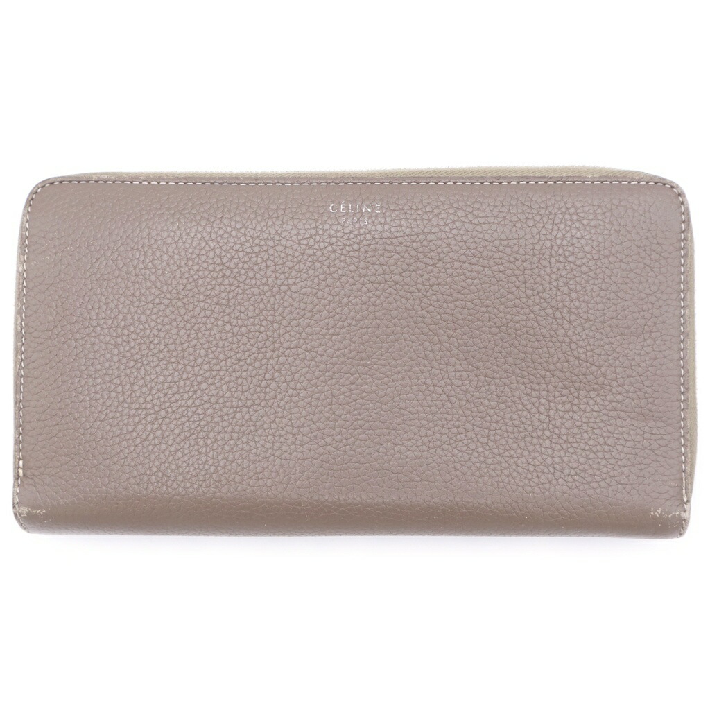 CELINE(セリーヌ) ラウンドジップ レザー ロングウォレット 長財布 ベージュ W-CE-2157【中古】【程度B】【カラーベージュ】【取扱店舗渋谷】｜ブランド買取・販売　BRING
